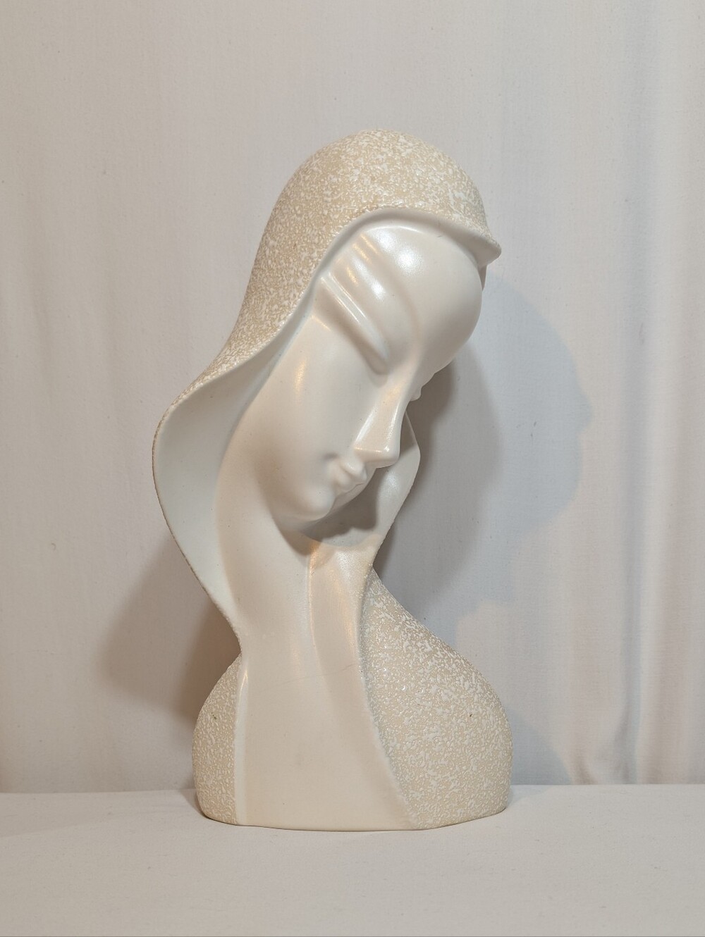 Ceramic Mcm Large Bust Woman Figure Off White Serena Vintage Display Modern Art